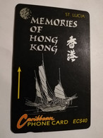 ST LUCIA    $ 40   CABLE & WIRELESS  STL-14F  14CSLF    MEMORIES OF HONG KONG Chinese Restaura  Fine Used Card ** 5689** - Sainte Lucie