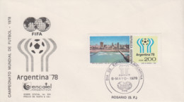 Enveloppe  FDC   1er  Jour    ARGENTINE    COUPE  DU  MONDE  De   FOOTBALL   Oblitération  :  Stade  De   ROSARIO   1978 - 1978 – Argentine