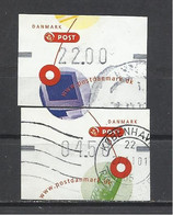 Denmark, ATM Labels(lot Of 2), 2001. - Vignette [ATM]