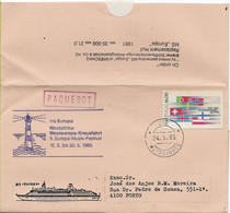 PORTUGAL PAQUEBOT MAIL 1985 MS EUROPA - EUROPA-MUSIK-FESTIVAL VFINE AND CLEAN - Flammes & Oblitérations