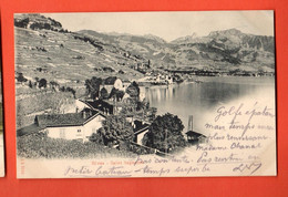 ZOT-18 Lavaux Rivaz Saint-Saphorin Gare  Circulé 1900 Dos Simple - Rivaz