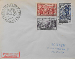 2 Enveloppes 1er Jour ALGERIE 1954 - SEISME Du 9 Septembre Daté Alger Le 5.12.1954 -TBE - FDC