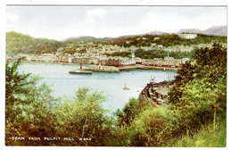 Ref 1487 - Early Postcard - Oban From Pulpit Hill Showing Steamer - Argyllshire Scotland - Argyllshire