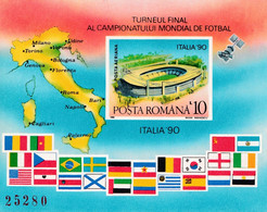 FOOTBALL WORLD CUP ITALIA 1980  ROMANIA BLOCK NONDANTELE MNH - 1990 – Italië
