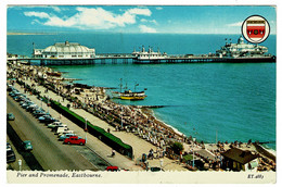 Ref 1489 - Postcard - Cars At The Pier & Promenade Eastbourne - Sussex - Eastbourne