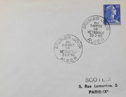 Lettre 1er Jour ALGERIE 1958 - Du 1er TIMBRE De METROPOLE N° 349 Y & T - Daté Alger Le 22.7.1958 - TBE - FDC