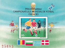 ITALIA WORLD CUP 1990 ROMANIA BLOCK NONDANTELE MNH - 1990 – Italien