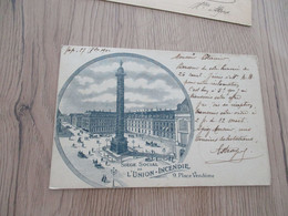 CPA  75 Paris Pub L'Union Assurance Place Vendôme 1901 Bleue - De Seine En Haar Oevers