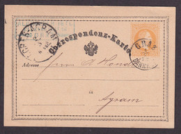 Austria - Stationery Sent From Graz To Zagreb 1873. Good Quality. - Other & Unclassified