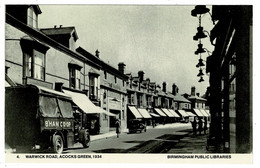 Ref 1490 - Reproduction Postcard - Warwick Road Acocks Green Birmingham - Co-op Van - Birmingham