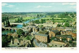 Ref 1490 - Postcard - The River Wye & Bridges Hereford - Herefordshire - Herefordshire