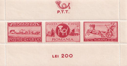 ROMANIA 1944 - PTT - POSTAL POST TRANSPORT - Horses - Perforated SHEET MNH - Andere & Zonder Classificatie