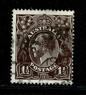 Ref 1491 - Australia 1923 1d  Brown/Black  KGV Head SG 58 - Fine Used Stamp - Usados