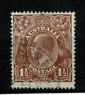 Ref 1491 - Australia 1919  1 1/2d  Red Brown  KGV Head SG 52 - Fine Used Stamp - Gebruikt