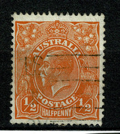 Ref 1491 - Australia 1927  1/2d  Orange  KGV Head SG 85 - Fine Used Stamp - Gebruikt