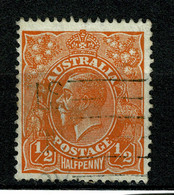 Ref 1491 - Australia 1927  1/2d  Orange  KGV Head SG 85 - Fine Used Stamp - Oblitérés