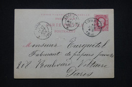 BELGIQUE - Entier Postal De Tournai Pour Paris En 1886 - L 100109 - Postkaarten [1871-09]