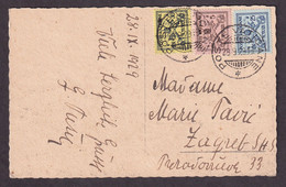 Vatican - Three Colored Franking On Postcard Of Rome From 1929. - Otros & Sin Clasificación