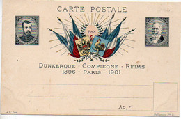 Carte Neuve Pseudo-entier 'Visite Du Tsar Dunkerque - Compiègne - Reims / 1896 - Paris - 1901' - Enteros Privados