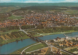 D-97332 Volkach Am Main - Mainbrücke - Lastkahn - Luftbild - Aerial View - Kitzingen