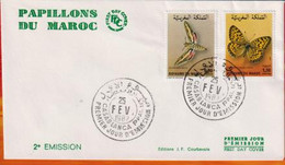 FDC -Editions  Ma  # Maroc-Marokko-Morocco-1982(N° Yvert 921-22) Faune -Papillons,Schmetterlinge,Falter,Butterflies, - Marokko (1956-...)