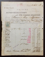 Cognac - Actien-Gesellschaft Fur Cognac-Industrie, Budapest 1894, Factura. - Altri & Non Classificati