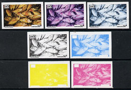 Iso - Sweden 1973 Fish 50 (Red Sea Bream) Set Of 7 Imperf Progressive Colour Proofs Comprising The 4 Individual Colours - Ortsausgaben