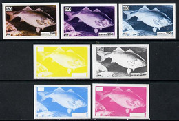 Iso - Sweden 1973 Fish 250 (Bass) Set Of 7 Imperf Progressive Colour Proofs Comprising The 4 Individual Colours Plus 2, - Emisiones Locales