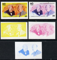 Iso - Sweden 1974 Churchill Birth Centenary 20 (with Pres Eisenhower) Set Of 5 Imperf Progressive Colour Proofs Comprisi - Lokale Uitgaven