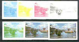 Iso - Sweden 1977 Silver Jubilee (London Scenes) 30 Value (Fountains At Trafalgar Square) Set Of 7 Imperf Progressive Co - Local Post Stamps
