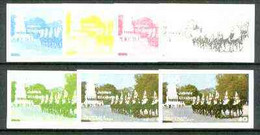 Iso - Sweden 1977 Silver Jubilee (London Scenes) 40 Value (Horseguards) Set Of 7 Imperf Progressive Colour Proofs Compri - Local Post Stamps