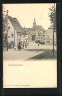 AK Dippoldiswalde, Ortspartie Mit Kirchturm - Dippoldiswalde