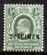 Kenya, Uganda & Tanganyika 1903-04 KE7 Crown CA 1/2a Overprinted SPECIMEN Fresh With Gum SG 1s (only About 750 Produced) - Andere & Zonder Classificatie