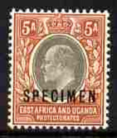 Kenya, Uganda & Tanganyika 1903-04 KE7 Crown CA 5a Overprinted SPECIMEN Fresh With Gum SG 7s (only About 750 Produced) - Sonstige & Ohne Zuordnung