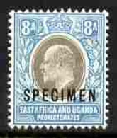 Kenya, Uganda & Tanganyika 1903-04 KE7 Crown CA 8a Overprinted SPECIMEN Fresh With Gum SG 8s (only About 750 Produced) - Autres & Non Classés