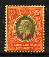 Kenya, Uganda & Tanganyika 1912-21 KG5 MCA 25c Overprinted SPECIMEN Fresh With Gum SG 50s (only About 400 Produced) - Other & Unclassified