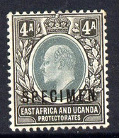 Kenya, Uganda & Tanganyika 1903-04 KE7 Crown CA 4a Overprinted SPECIMEN Fine With Gum Only About 730 Produced SG 6s - Otros & Sin Clasificación