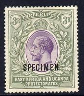 Kenya, Uganda & Tanganyika 1921-22 KG5 Script CA 3r Overprinted SPECIMEN Fine With Gum Only About 400 Produced SG 73s - Autres & Non Classés