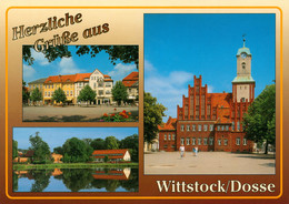 AK Wittstock Dosse Markt Rathaus Blick über Den Dosseteich Zum Hotel Am Röbler Thor - Wittstock