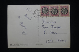 VATICAN - Affranchissement Surchargés Sur Carte Postale En 1950 Pour La France - L 100238 - Briefe U. Dokumente