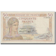 France, 50 Francs, Cérès, 1940, 1940-02-29, TTB, Fayette:17.4, KM:81 - 50 F 1934-1940 ''Cérès''