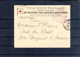 Enveloppe. Société De Secours Aux Blessés Militaires. Le Blanc. 1916 - Cruz Roja