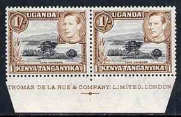 Kenya, Uganda & Tanganyika 1938-54 KG6 Lake Naivasha 1s P13 X 12.5 Marginal Pair With DLR Imprint Stamps U/m SG145b - Other & Unclassified