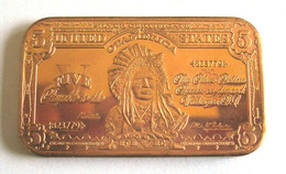 USA .999 Fine Copper Art Bullion 'Great Indian Chief' - 1 Avoirdupois - UNC - Andere - Amerika