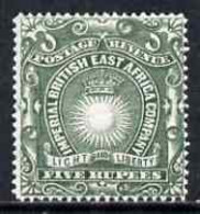Kenya, Uganda & Tanganyika - British East Africa 1890-95 Light & Liberty 5r Grey-green Mtd Mint SG19 - Otros & Sin Clasificación