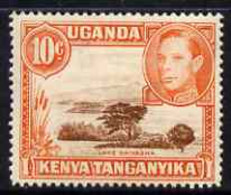 Kenya, Uganda & Tanganyika 1938-54 KG6 Lake Naivasha 10c Red-brown & Orange (perf 14) Very Fine Lightly Mounted Mint SG - Andere & Zonder Classificatie