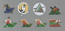 PINS PIN'S BILLARD 556 SNOOKER PERPIGNAN PSBL CAB STIRING WENDEL DARLINGTON  BRAM'S LOT 8 PINS - Billares