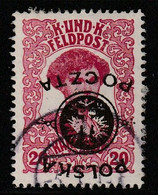 POLOGNE - N°109 Obl  (1919) Timbre D'Autriche : Surcharge Renversée - Usados