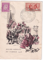 MARTINIQUE - 1948 - CARTE ILLUSTREE JOURNEE DU TIMBRE De FORT DE FRANCE - Covers & Documents