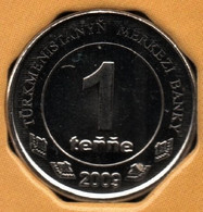 TÜRKMENISTAN 1TENGE 2009 KM# 95 Carte Du Turkmenistan - Turkménistan